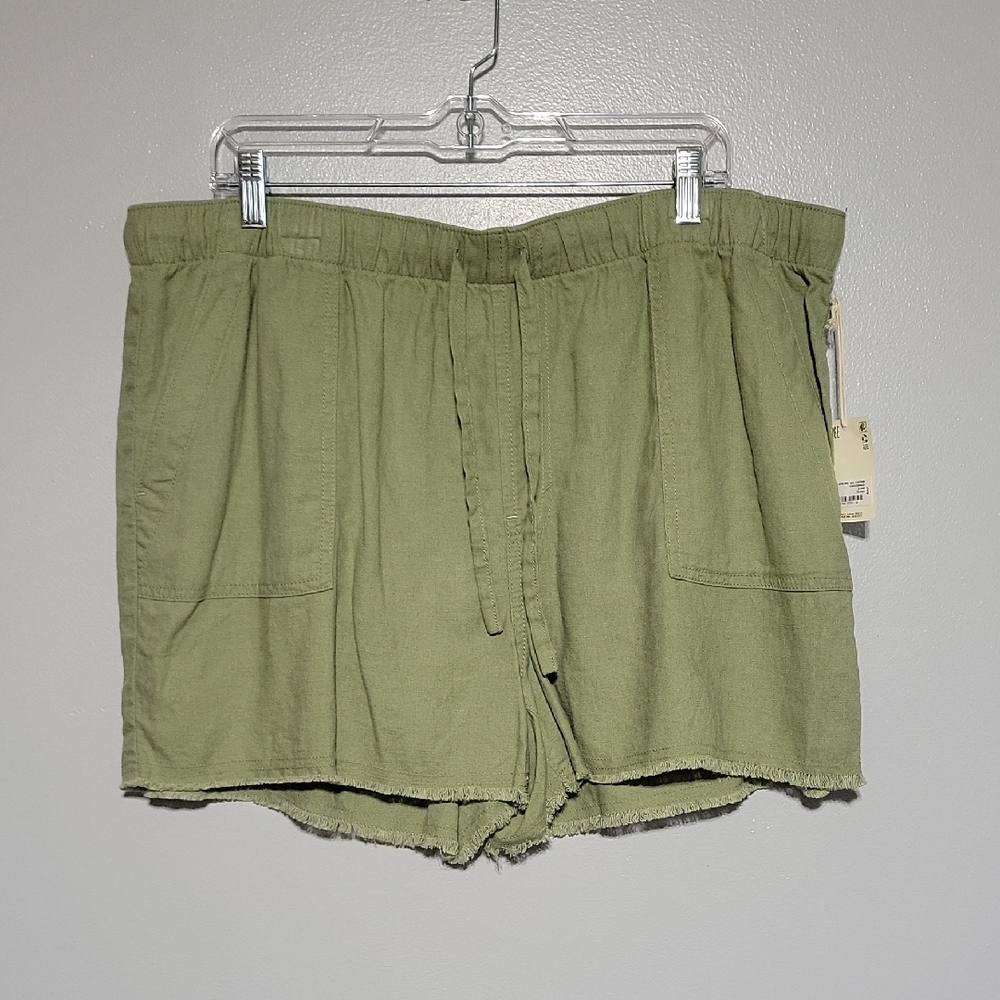 a.n.a Olive Green Drawstring Casual Women's Shorts